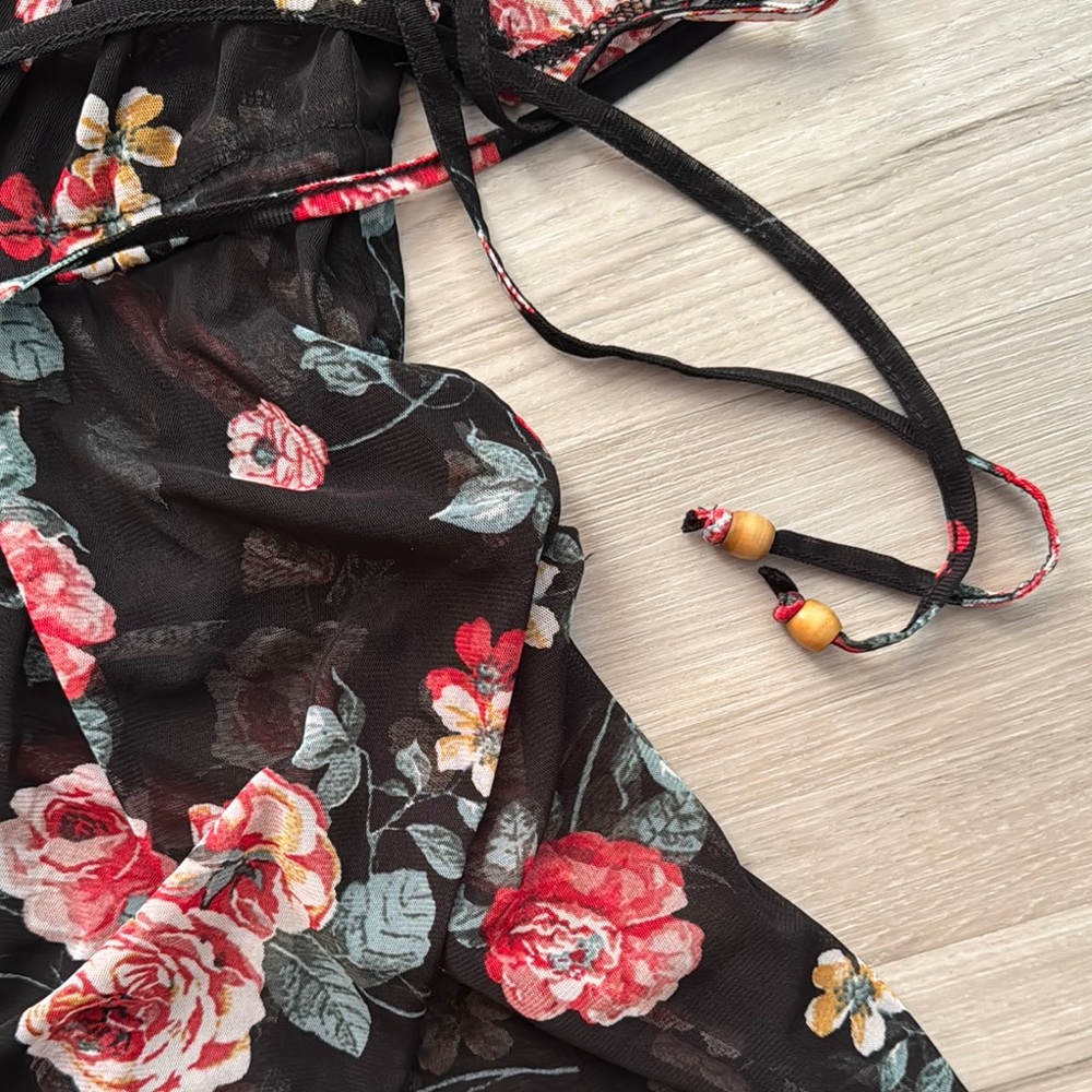 Liberty Love Black Floral Swim Coverup - Picture 3 of 4
